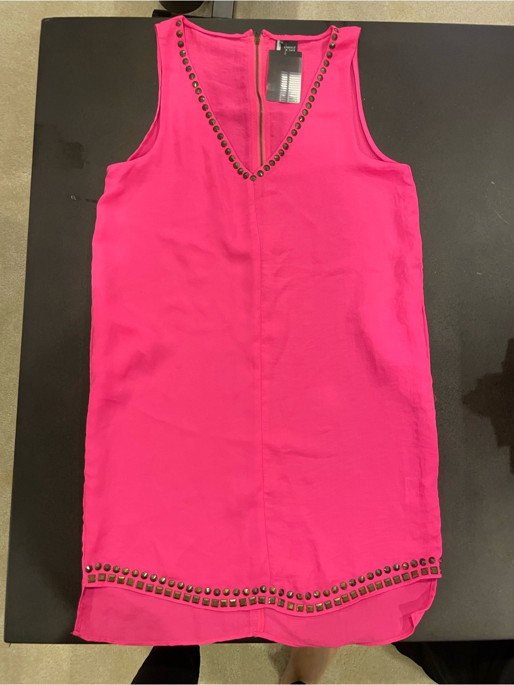 Sparkle & Fade womens Pink Studded Zip dress medium